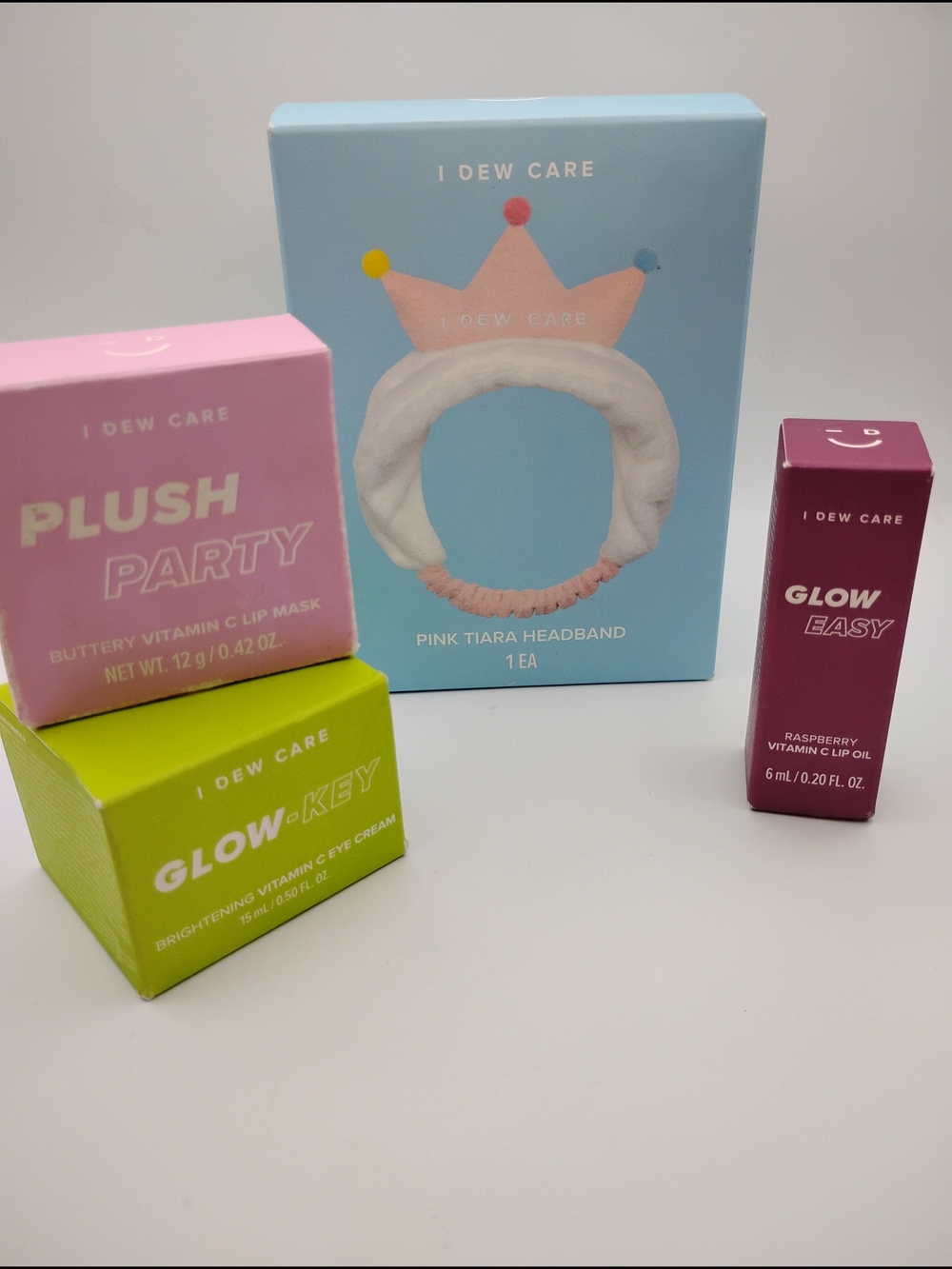 I Dew Care Pink Tiara Headband - With Skincare Accessories